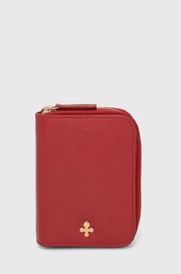 Lilou portfel skórzany damski kolor czerwony PORT/REDCAL/PO