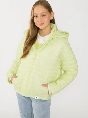 Limonkowa kurtka przejściowa z kapturem dla dziewczyny Reporter Young