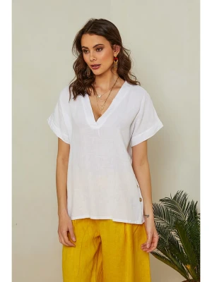 Lin Passion Lniana bluzka w kolorze białym rozmiar: 38/40