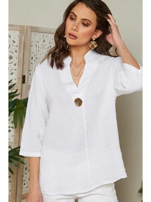 Lin Passion Lniana bluzka w kolorze białym rozmiar: 42/44