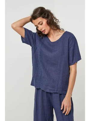 Lin Passion Lniana bluzka w kolorze granatowym rozmiar: 40/42