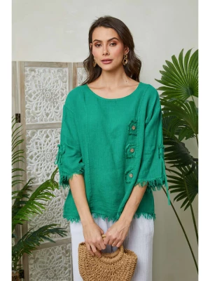 Lin Passion Lniana bluzka w kolorze zielonym rozmiar: 36/38