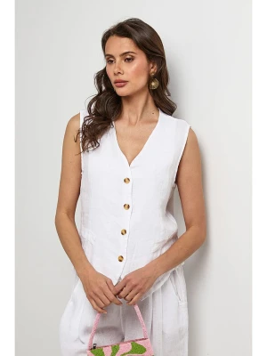 Lin Passion Lniana kamizelka w kolorze białym rozmiar: 36/38