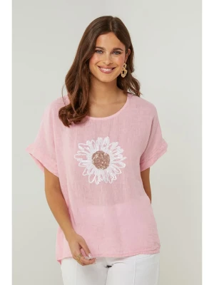 Lin Passion Lniana koszulka w kolorze jasnoróżowym rozmiar: 36/38