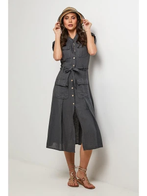 Lin Passion Lniana sukienka w kolorze antracytowym rozmiar: 40/42