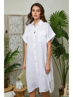 Lin Passion Lniana sukienka w kolorze białym rozmiar: 38/40