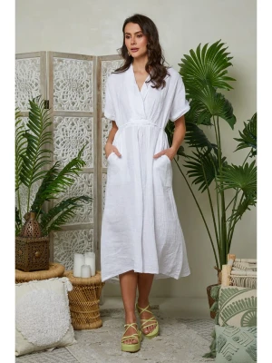Lin Passion Lniana sukienka w kolorze białym rozmiar: 38/40