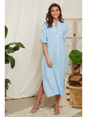 Lin Passion Lniana sukienka w kolorze błękitnym rozmiar: 38/40