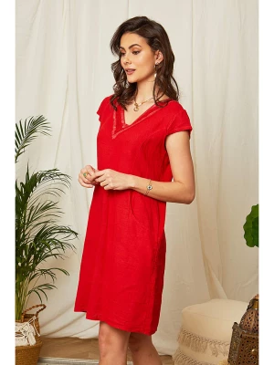 Lin Passion Lniana sukienka w kolorze czerwonym rozmiar: 34/36