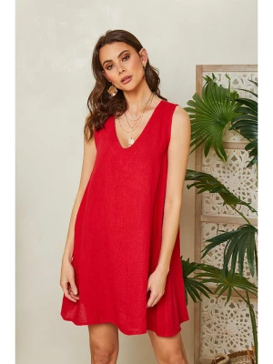 Lin Passion Lniana sukienka w kolorze czerwonym rozmiar: 38/40