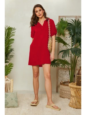 Lin Passion Lniana sukienka w kolorze czerwonym rozmiar: 40/42