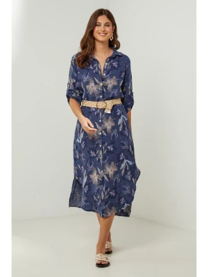 Lin Passion Lniana sukienka w kolorze granatowym rozmiar: 38/40