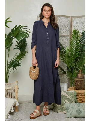 Lin Passion Lniana sukienka w kolorze granatowym rozmiar: 40/42