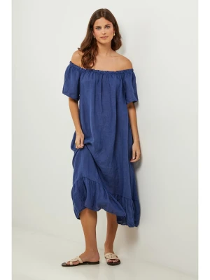 Lin Passion Lniana sukienka w kolorze granatowym rozmiar: 40/42