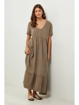 Lin Passion Lniana sukienka w kolorze jasnobrązowym rozmiar: 34/36