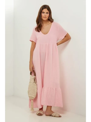 Lin Passion Lniana sukienka w kolorze jasnoróżowym rozmiar: 38/40
