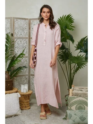 Lin Passion Lniana sukienka w kolorze jasnoróżowym rozmiar: 40/42