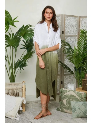 Lin Passion Lniana sukienka w kolorze khaki rozmiar: 40/42