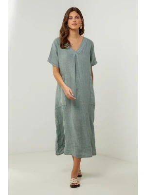 Lin Passion Lniana sukienka w kolorze khaki rozmiar: 34/36