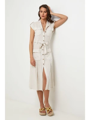 Lin Passion Lniana sukienka w kolorze kremowym rozmiar: 34/36