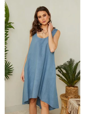 Lin Passion Lniana sukienka w kolorze niebieskim rozmiar: 34/36