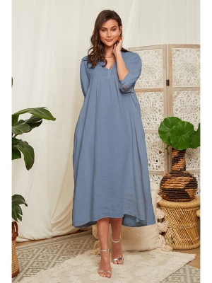 Lin Passion Lniana sukienka w kolorze niebieskim rozmiar: 36/38