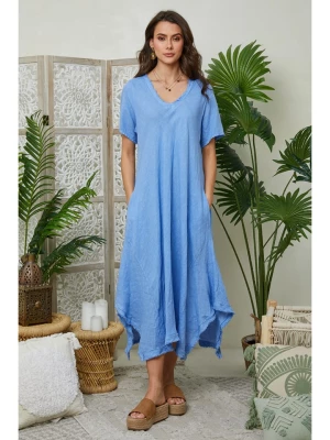 Lin Passion Lniana sukienka w kolorze niebieskim rozmiar: 40/42