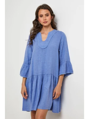Lin Passion Lniana sukienka w kolorze niebieskim rozmiar: 40/42