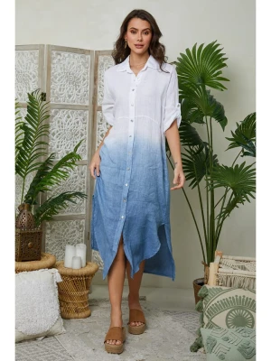 Lin Passion Lniana sukienka w kolorze niebieskim rozmiar: 38/40