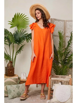 Lin Passion Lniana sukienka w kolorze pomarańczowym rozmiar: 36/38