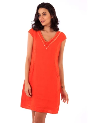 Lin Passion Lniana sukienka w kolorze pomarańczowym rozmiar: 40/42