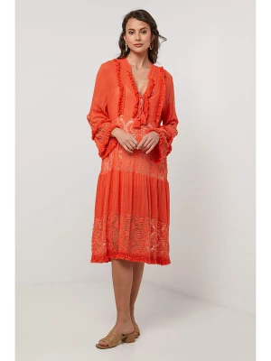 Lin Passion Lniana sukienka w kolorze pomarańczowym rozmiar: 40/42