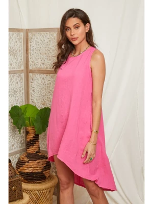 Lin Passion Lniana sukienka w kolorze różowym rozmiar: 34/36