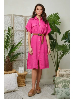 Lin Passion Lniana sukienka w kolorze różowym rozmiar: 36/38