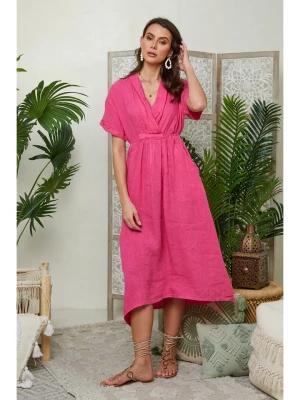 Lin Passion Lniana sukienka w kolorze różowym rozmiar: 38/40