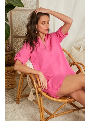 Lin Passion Lniana sukienka w kolorze różowym rozmiar: 40/42