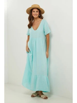 Lin Passion Lniana sukienka w kolorze turkusowym rozmiar: 36/38