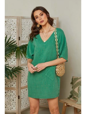 Lin Passion Lniana sukienka w kolorze zielonym rozmiar: 36/38