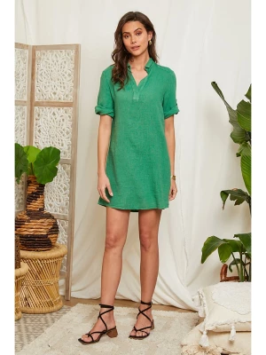Lin Passion Lniana sukienka w kolorze zielonym rozmiar: 36/38