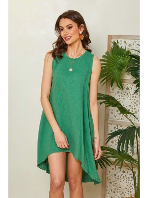 Lin Passion Lniana sukienka w kolorze zielonym rozmiar: 40/42