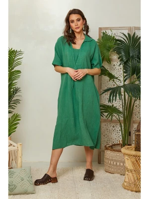 Lin Passion Lniana sukienka w kolorze zielonym rozmiar: 40/42