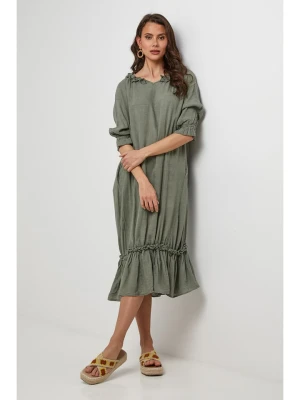 Lin Passion Lniana sukienka w kolorze zielonym rozmiar: 40/42