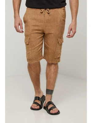 Lin Passion Lniane bermudy w kolorze jasnobrązowym rozmiar: XL/XXL