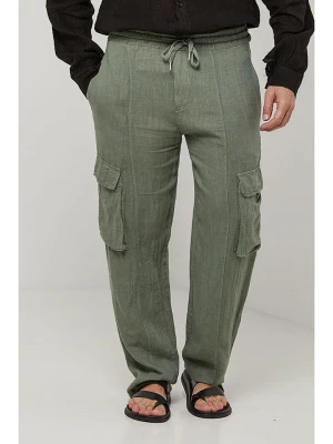 Lin Passion Lniane bojówki w kolorze khaki rozmiar: M/L