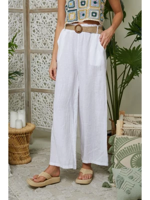 Lin Passion Lniane spodnie w kolorze białym rozmiar: 34/36