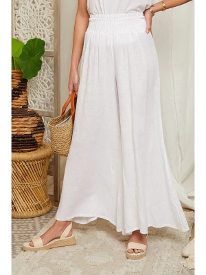 Lin Passion Lniane spodnie w kolorze białym rozmiar: 36/38