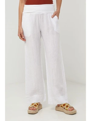 Lin Passion Lniane spodnie w kolorze białym rozmiar: 38/40