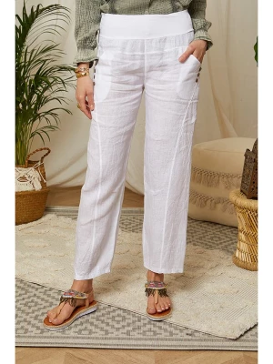Lin Passion Lniane spodnie w kolorze białym rozmiar: 40/42