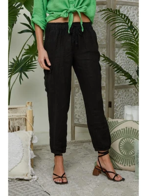 Lin Passion Lniane spodnie w kolorze czarnym rozmiar: 34/36