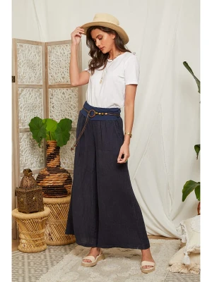 Lin Passion Lniane spodnie w kolorze granatowym rozmiar: 36/38